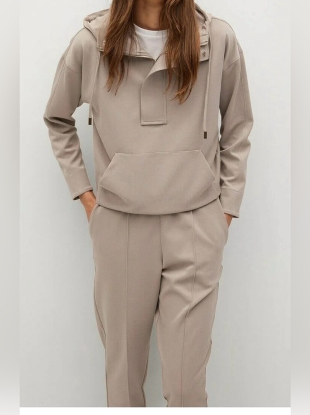 Set Mango Tracksuit Cotton Jogger-Style Trousers and Hoddie Set - Size Small